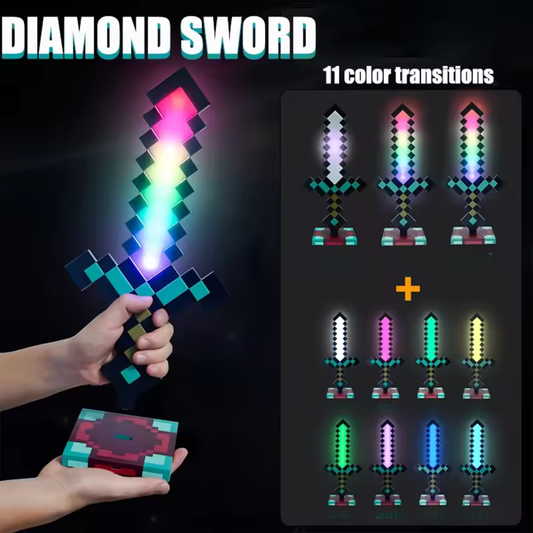 Diamond Sword 14 Inch USB Desk LED Night Light 11 Color Decorative Fun Safe Mood Lamp